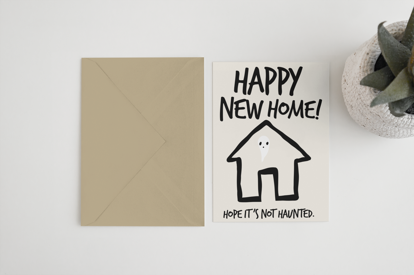 Happy New Home hope it’s not haunted 5x7 card
