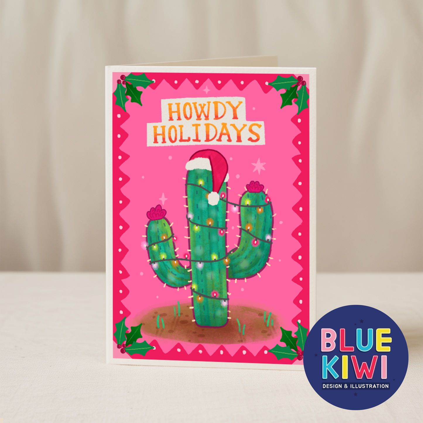 Howdy Holidays Cactus 5x7 card