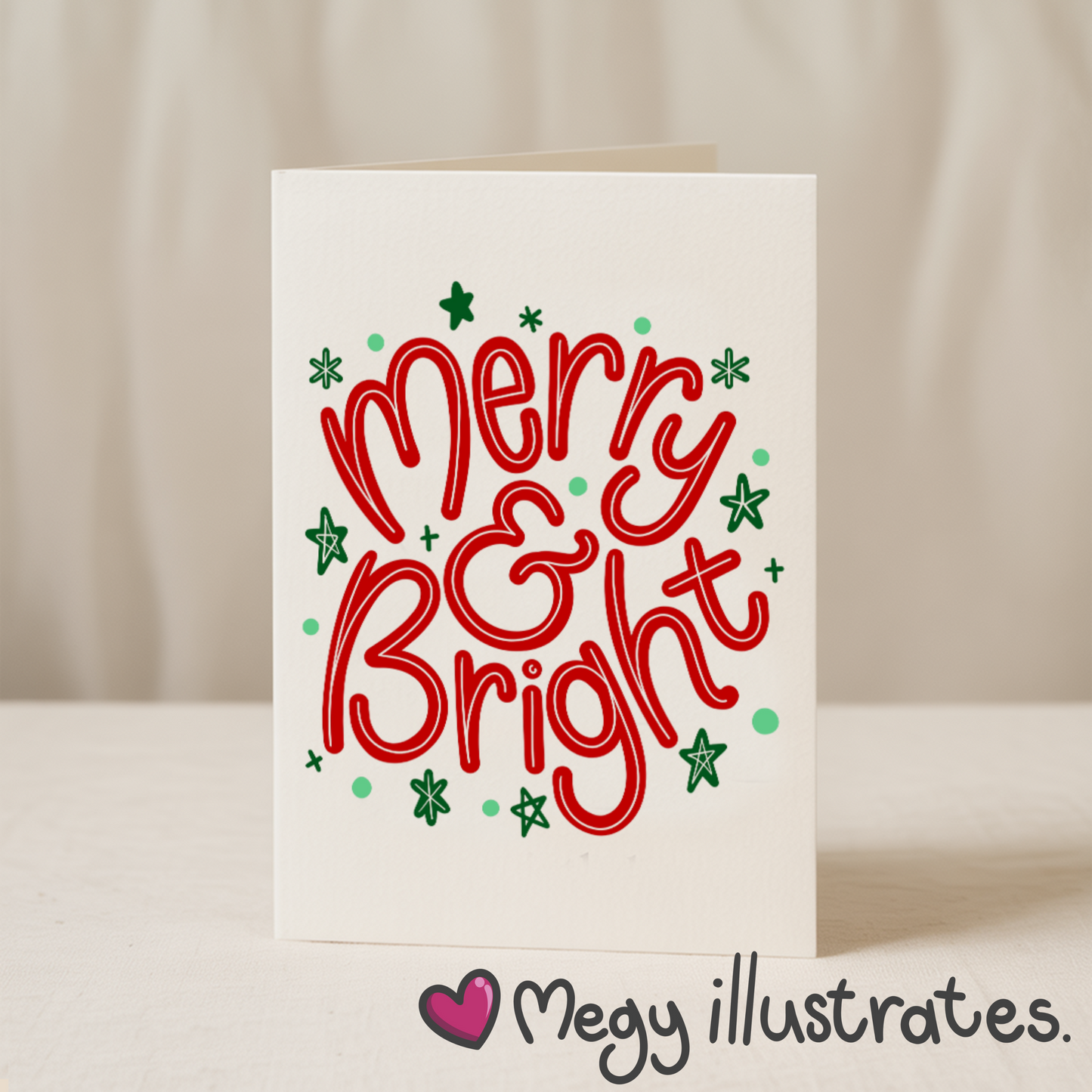 Merry and Bright 5x7 card