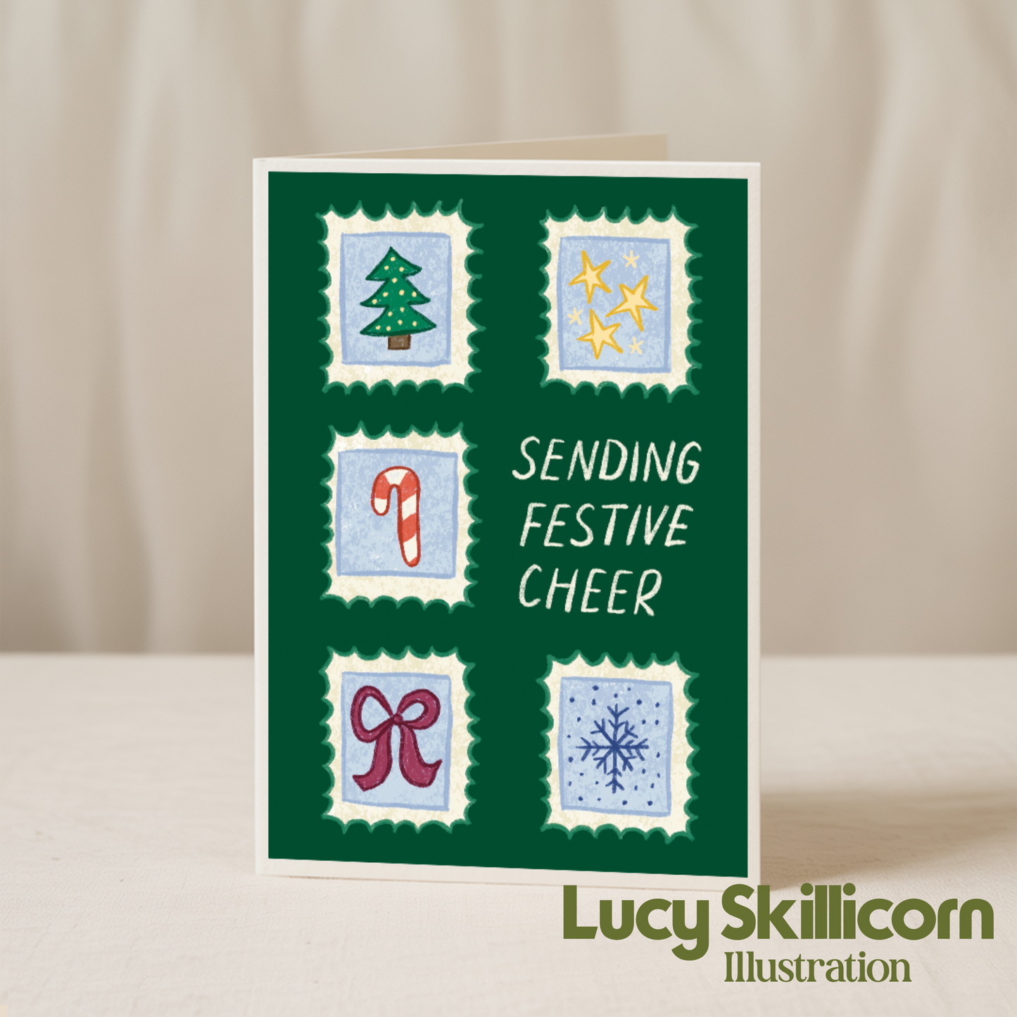 Sending festive cheer stamps 5x7 card