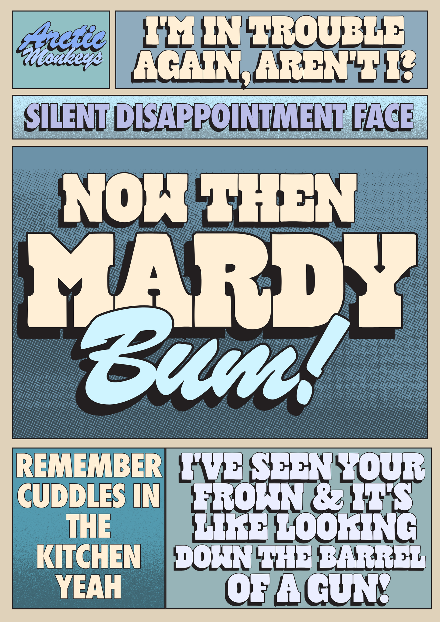Now then Mardy bum print