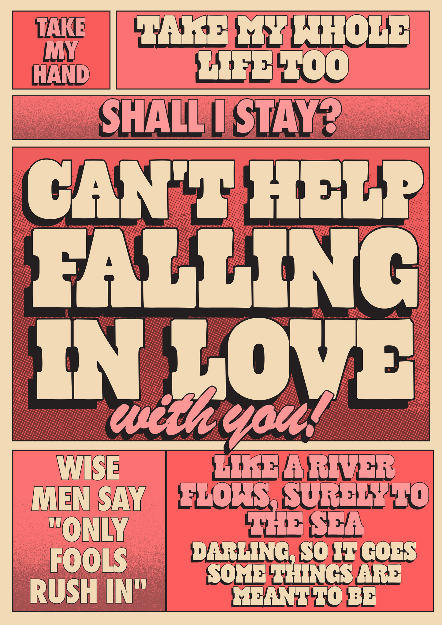 Can’t help falling in love print