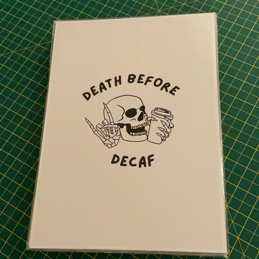 Death before decaf A4