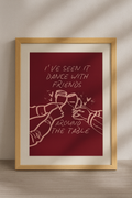 I’ve seen it dance with friends around the table Olivia Dean inspired print