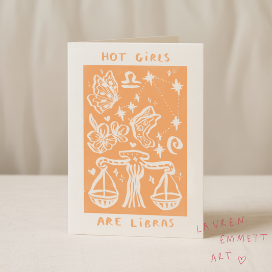Hot girls are libras 5x7 card