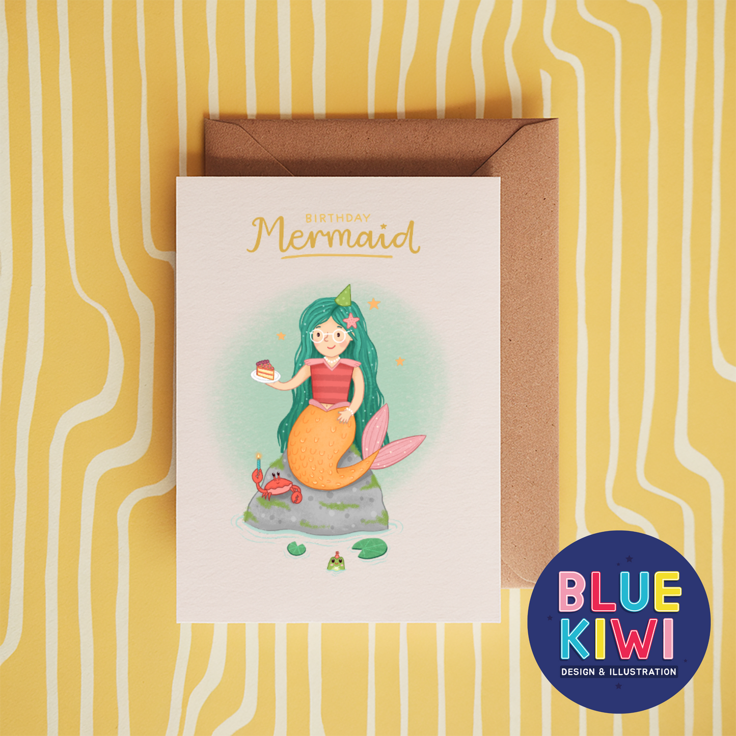 Birthday Mermaid 5x7 card