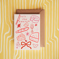 Tis the season cheese and wine 5x7 card
