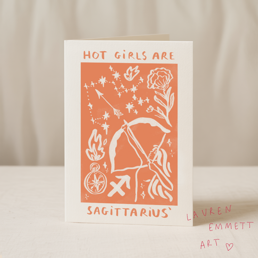 Hot girls are Sagittarius 5x7 card