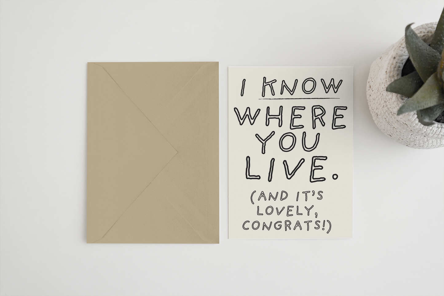 I know where you live (and it’s lovely congrats!) 5x7 card