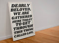Dearly beloved we are gathered here today print