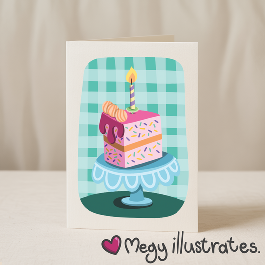 Happy Birthday cake 5x7 card