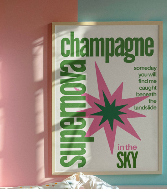 Champagne Supernova Oasis inspired print