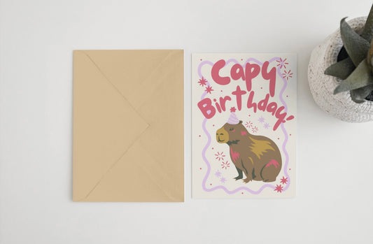 Capy Birthday! 5x7 card