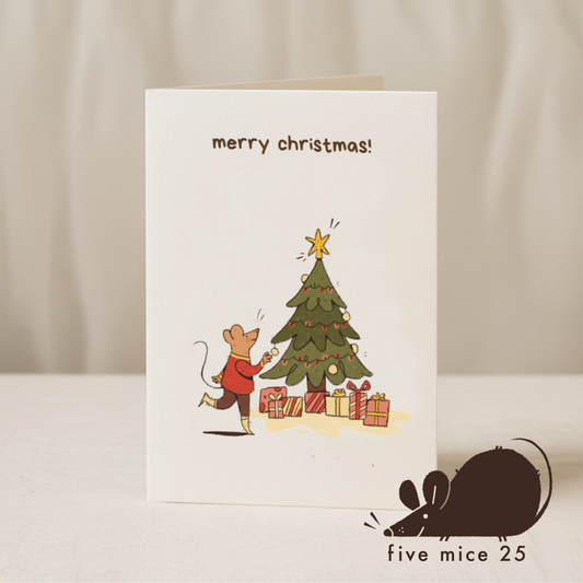 Merry Christmas mouse 5x7 card