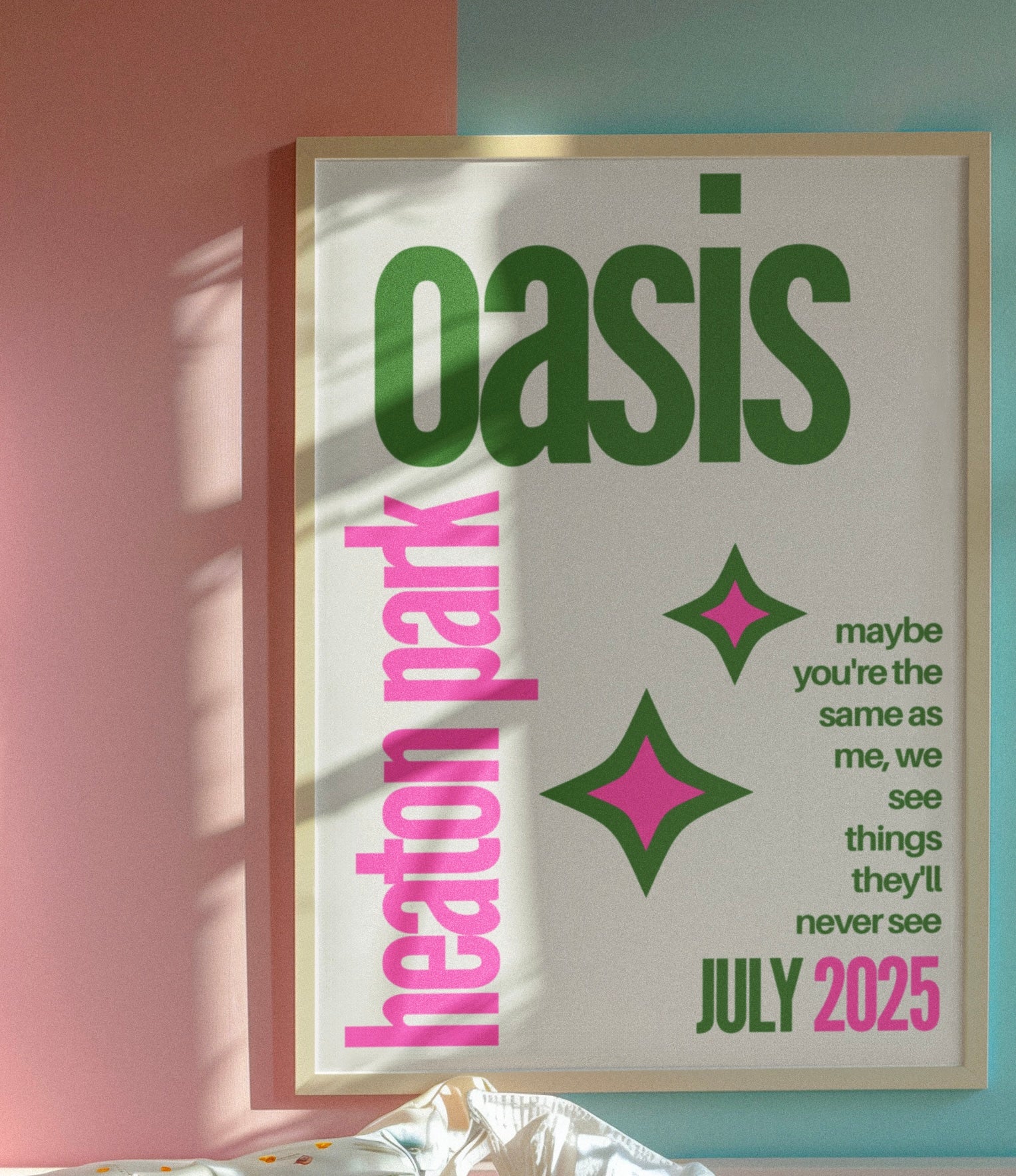Oasis Tour Heaton Park July inspired print
