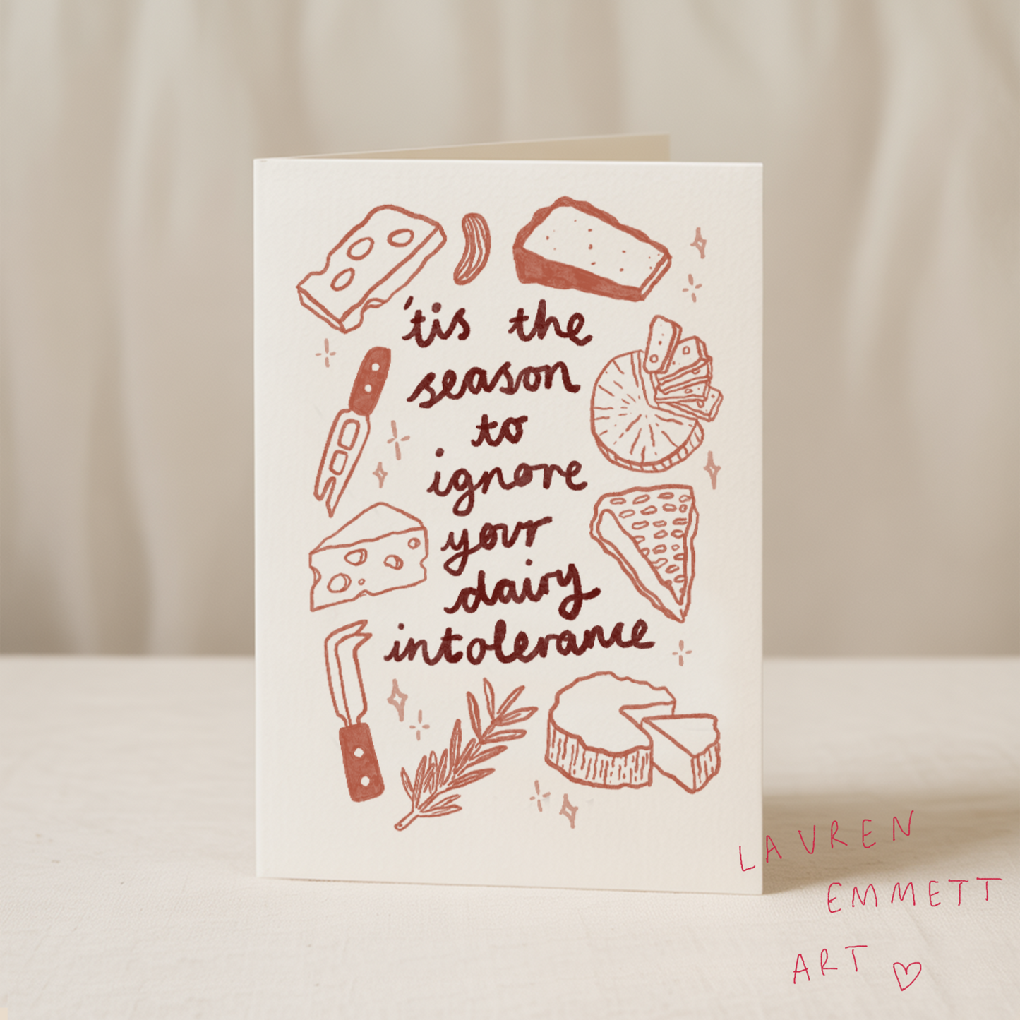 Tis the season to ignore your dairy intolerance 5x7 card