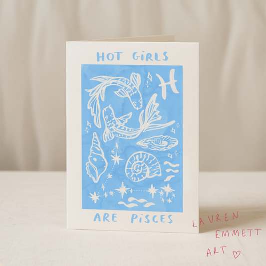 Hot girls are Pisces 5x7 card