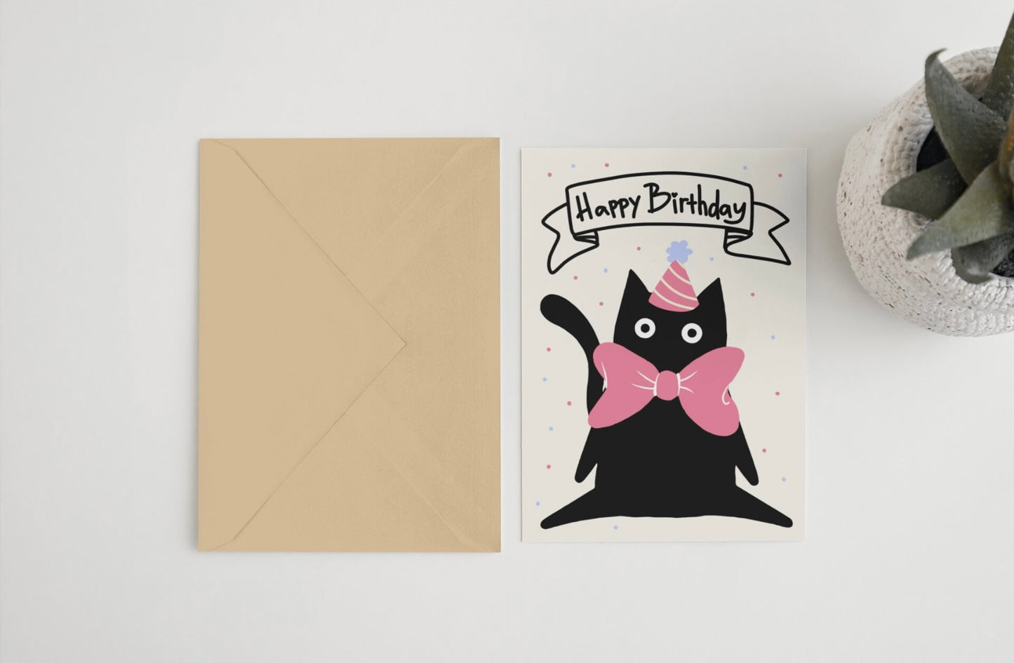 Happy Birthday cat card5x7 card