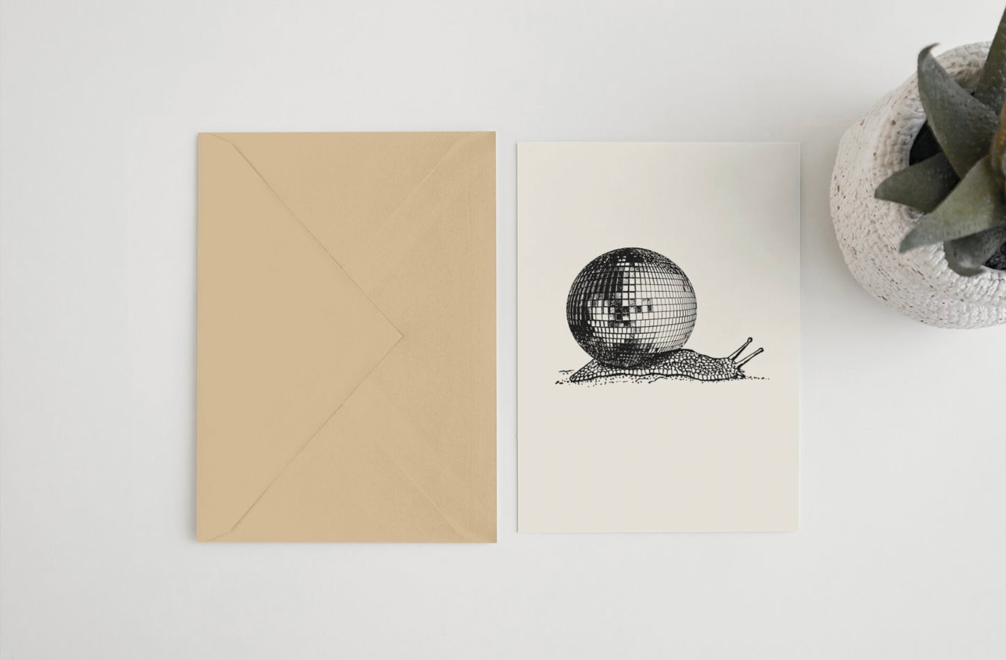 Disco Ball Snail 5x7 card