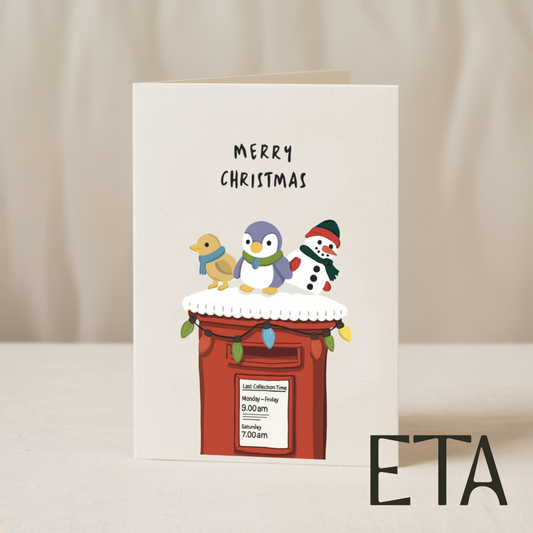 Merry Christmas postbox 5x7 card