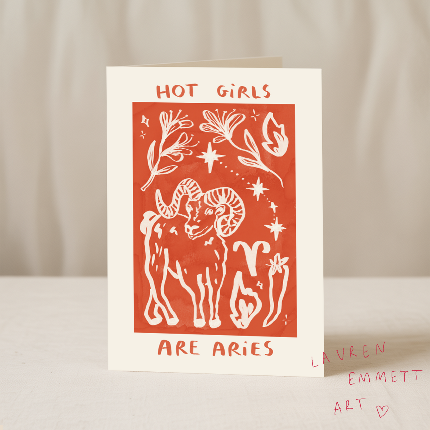 Hot girls are Aries 5x7 card