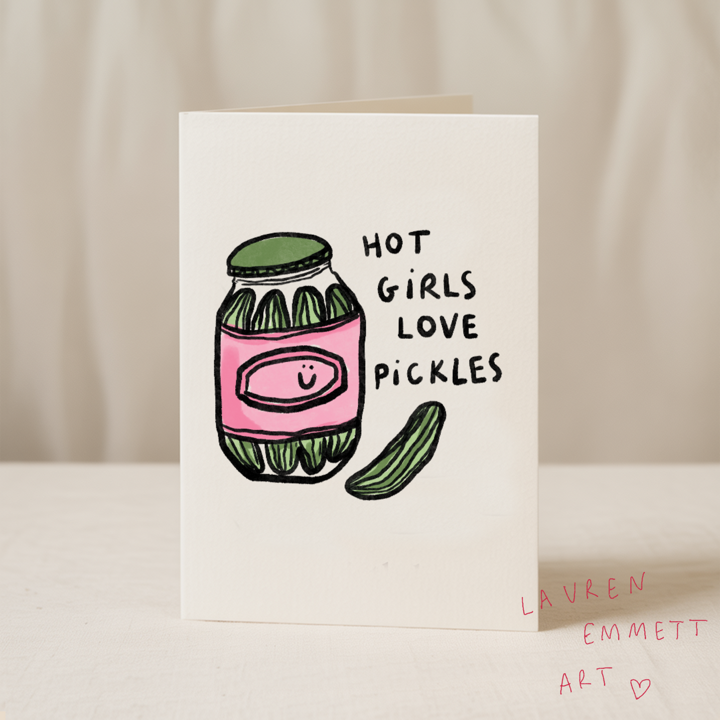 Hot girls love pickles 5x7 card