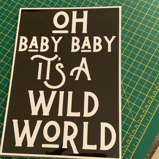 Oh baby baby it’s a wild world A4