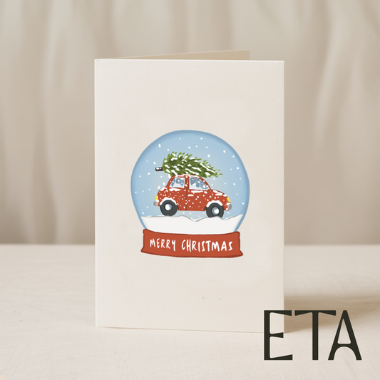 Merry Christmas snowglobe 5x7 card