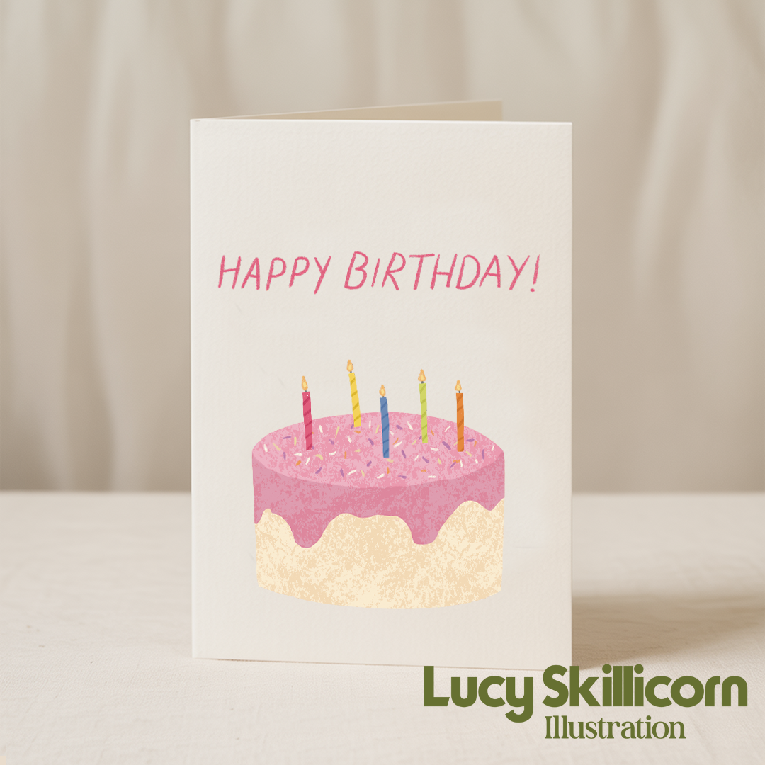 Happy Birthday cake 5x7 card