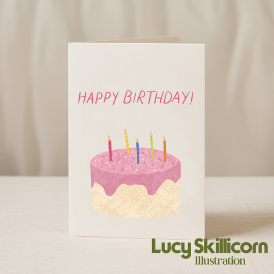 Happy Birthday cake 5x7 card