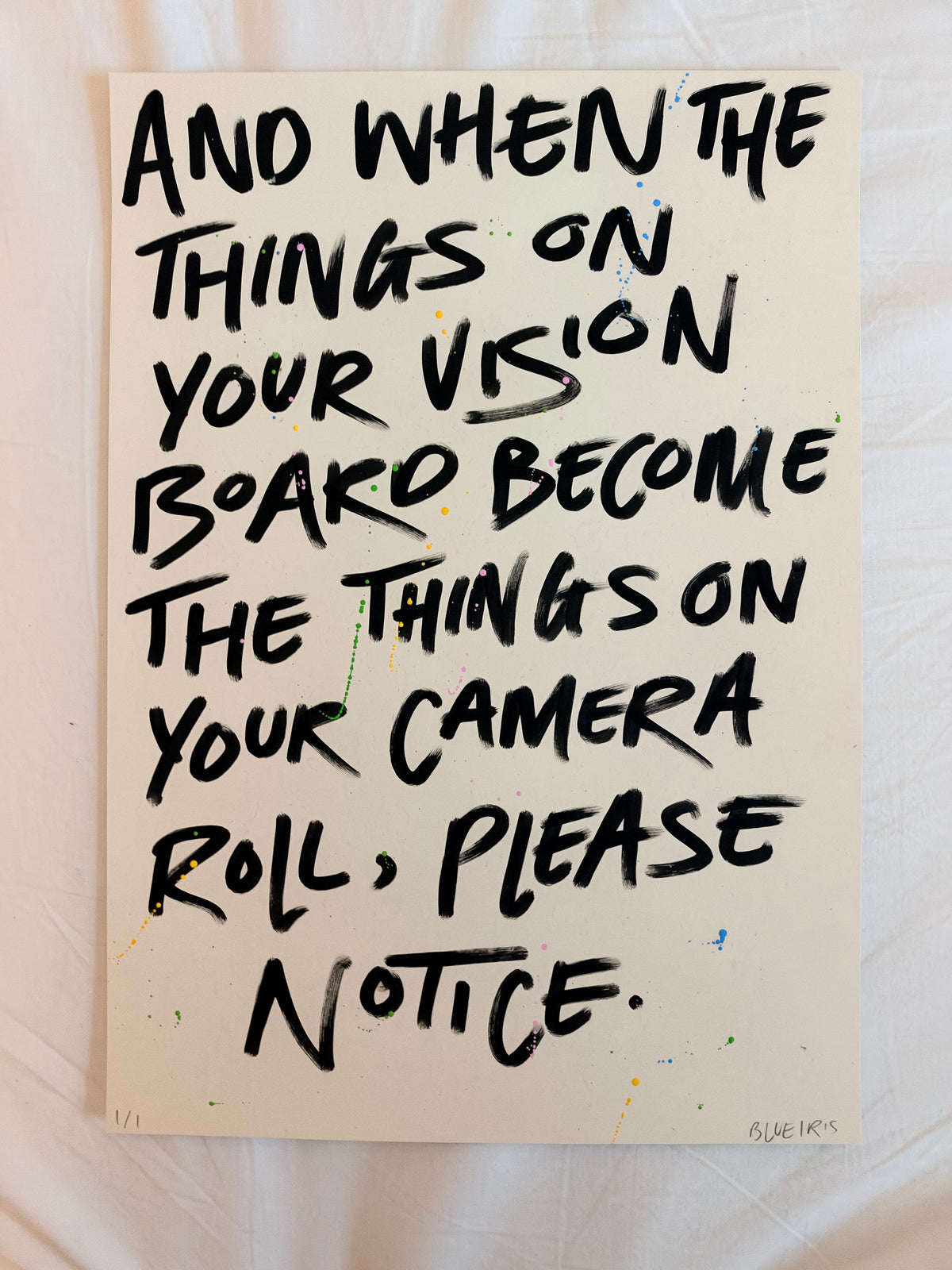 And when the things on your vision board A3 original art piece