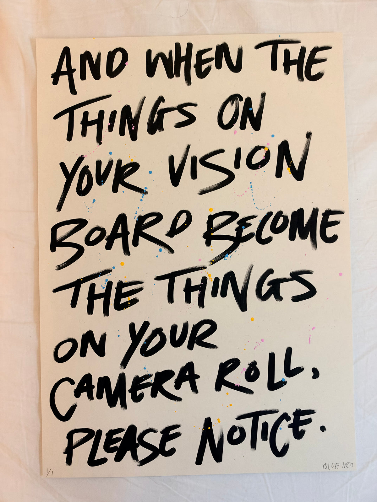 And when the things on your vision board A3 original art piece m